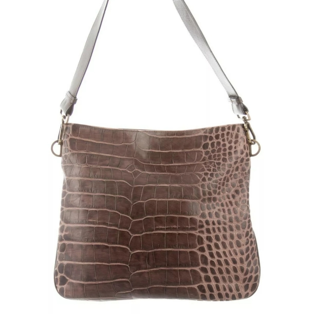 SOLD.   Burberry gator leather shoulder bag - Picture 5 of 8